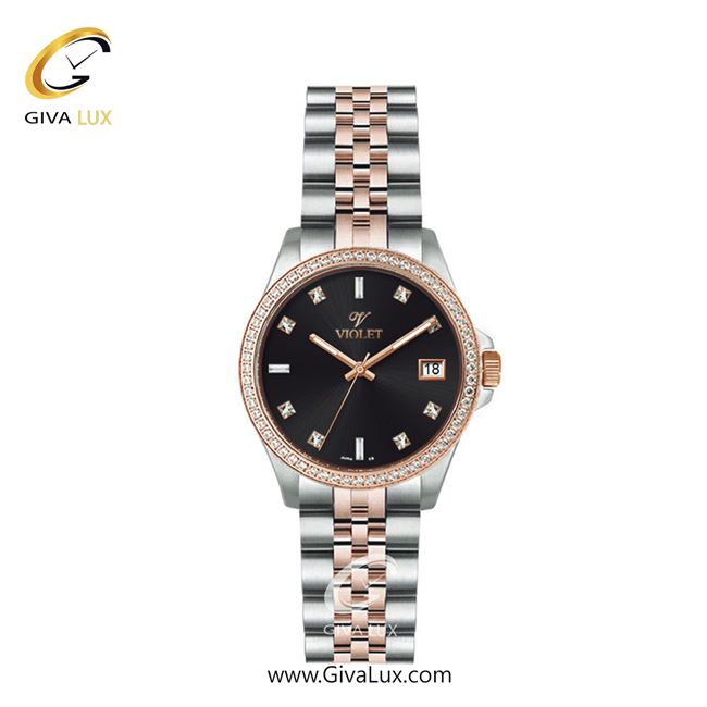 ساعت مچی اورجینال زنانه ویولت VIOLET رزگلد-نقره ای | نقره ای-رزگلد| مشکی| کد رفرنس 0560/2 | 0574/2